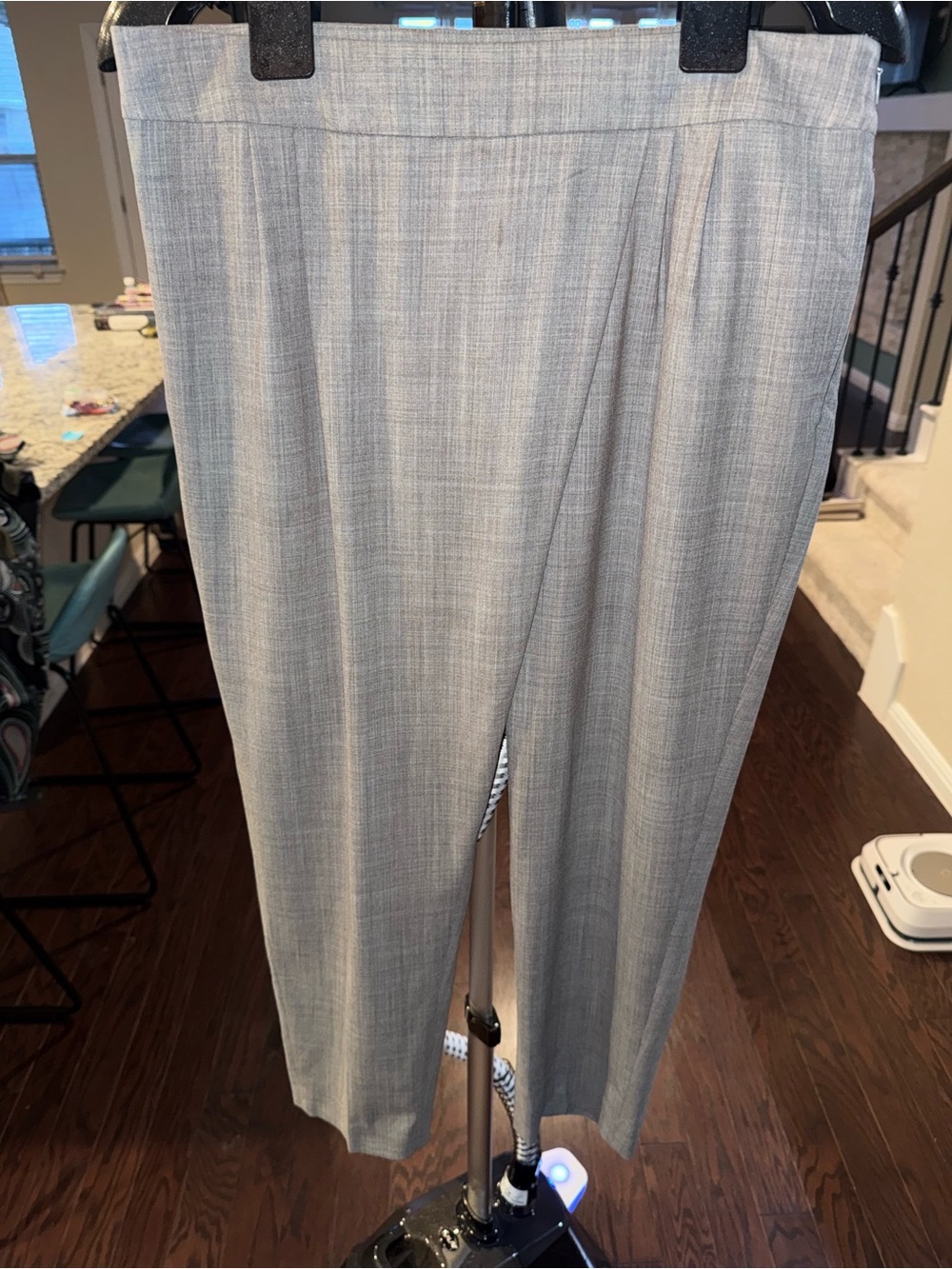 St. John Gray Dress Pants - Tailored Asymmetrical Pleating